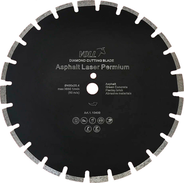 Отрезной диск алмазный VOLL Asphalt Laser Premium 400x25.4мм / 1.10400 - фото