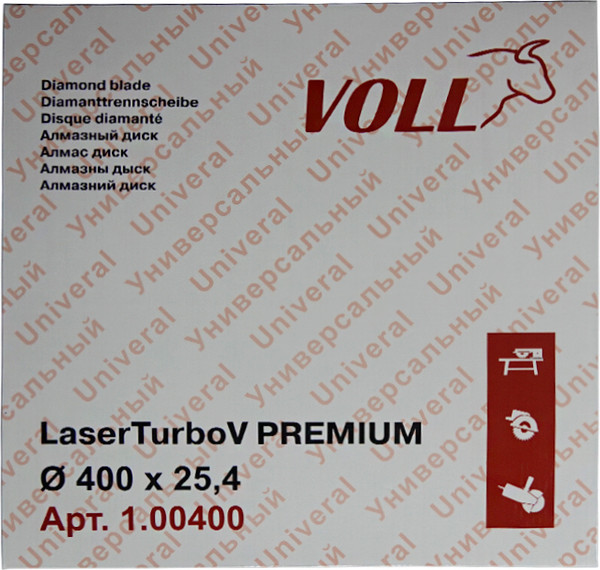 Отрезной диск алмазный VOLL LaserTurbo V Premium 400х25.4мм / 1.00400