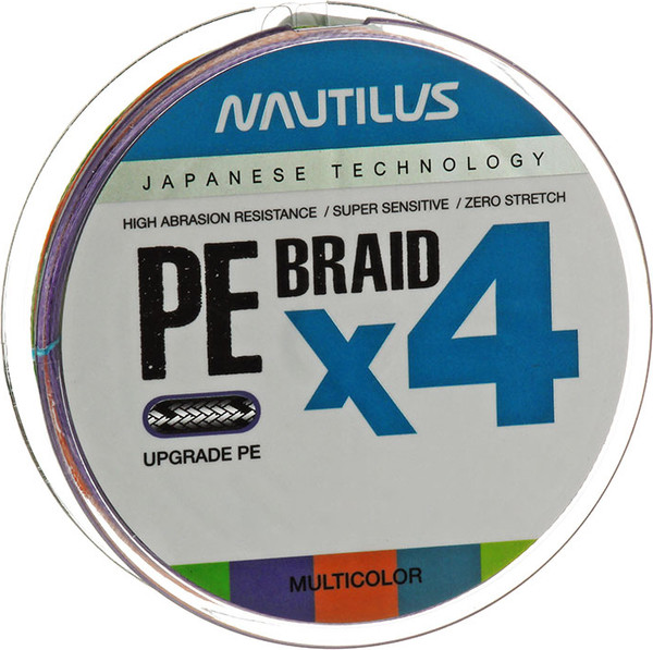 Леска плетеная NAUTILUS Braid X4 Multicolour d-0.08 4.5кг 0.6PE 135м / 06-42302714 - фото