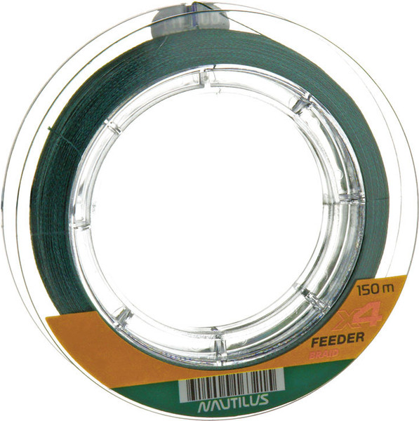 Леска плетеная NAUTILUS X4 Feeder Braid Dark Green d-0.14мм 9.1кг 150м / 06-42302675 - фото