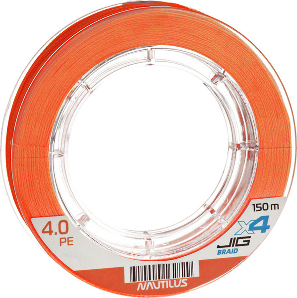 Леска плетеная NAUTILUS X4 Jig Braid Fluoro Orange d-0.26мм 22.6кг 4.0PE / 06-42302633 - фото