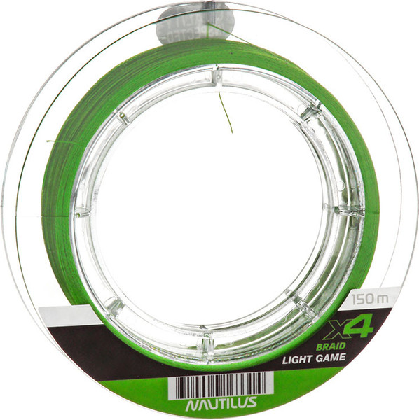 Леска плетеная NAUTILUS X4 Light game Braid Chartreus 2.2кг 0.3PE / 06-42302684 - фото