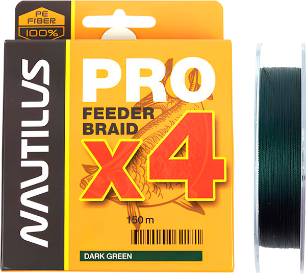 Леска плетеная NAUTILUS Pro Feeder Braid Dark Green d-0.10 4.1кг 9lb / 06-24259516 - фото