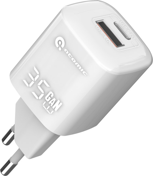 Адаптер питания сетевой Atomic Crystal G351 GAN 35W USB A+C / 10.193 - фото