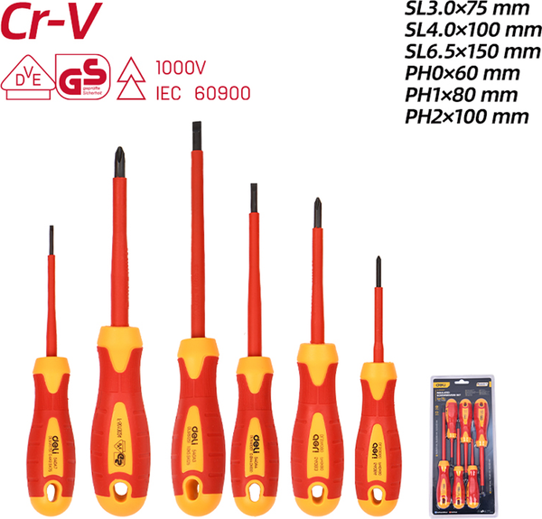 Набор отверток Deli EDL510006T