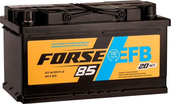 Автомобильный аккумулятор Forse EFB R+ низкий / 6СТ-85R EFB. - фото