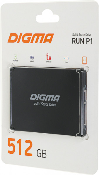 SSD диск Digma Run P1 512GB (DGSR2512GP13T)