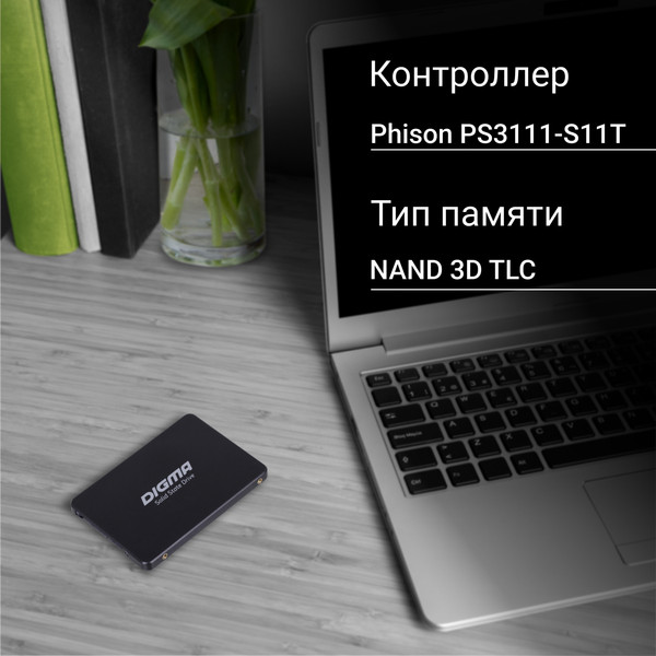 SSD диск Digma Run P1 512GB (DGSR2512GP13T)