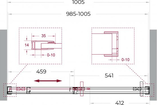 Душевая дверь BelBagno SOFT_CLOSE-1-BF-1-100-C-GM