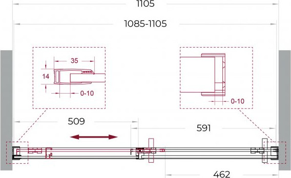 Душевая дверь BelBagno SOFT_CLOSE-1-BF-1-110-C-GM