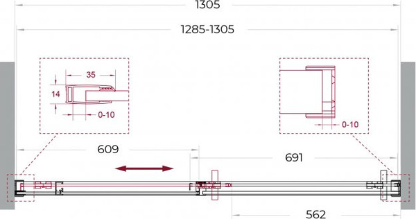 Душевая дверь BelBagno SOFT_CLOSE-1-BF-1-130-C-GM
