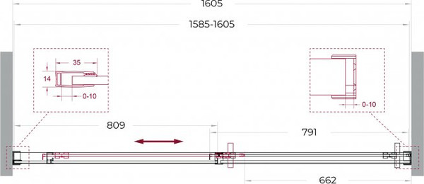 Душевая дверь BelBagno SOFT_CLOSE-1-BF-1-160-C-GM