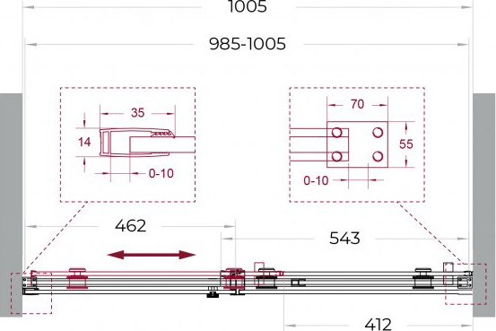 Душевая дверь BelBagno SOFT_CLOSE-2-BF-1-100-C-Cr