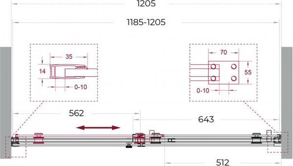 Душевая дверь BelBagno SOFT_CLOSE-2-BF-1-120-C-Cr
