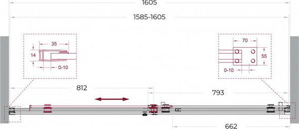 Душевая дверь BelBagno SOFT_CLOSE-2-BF-1-160-C-Cr