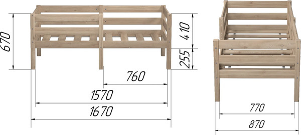 Кровать-тахта детская Савушка Савушка-11 80x160 / КС-11-80х160-БО