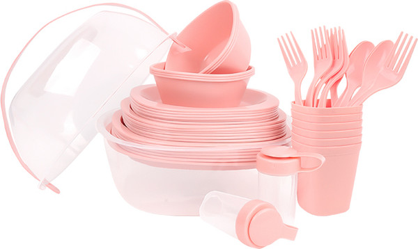 Набор пластиковой посуды Darvish Для пикника / DV-H-2305C - фото