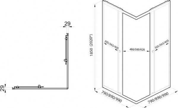 Душевой уголок Triton Вента БВ Вельвет 80х80