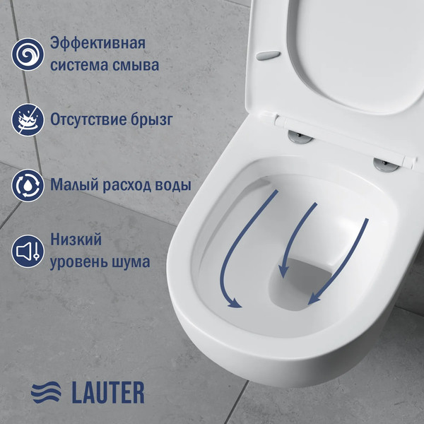 Унитаз подвесной Lauter Sulzdorf + Breez 21GN7072BM