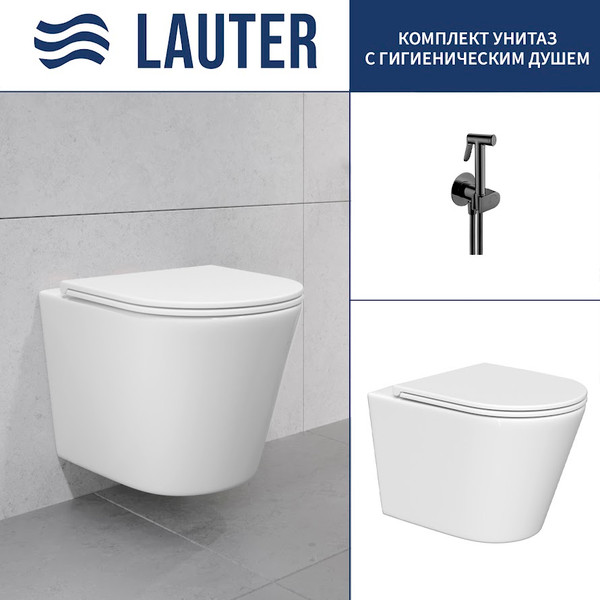 Унитаз подвесной Lauter Longer 2110822 + Breez 21GN7072BM - фото