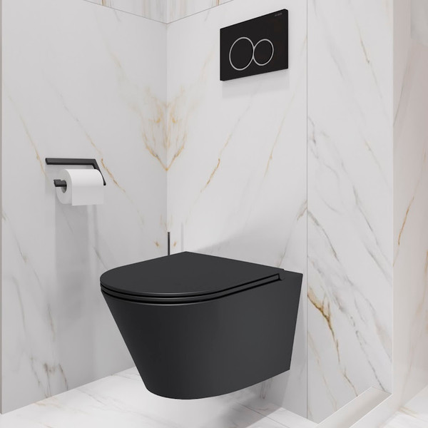 Унитаз подвесной Lauter Longer 2110822 (черный) + Breez 21GN7072BM