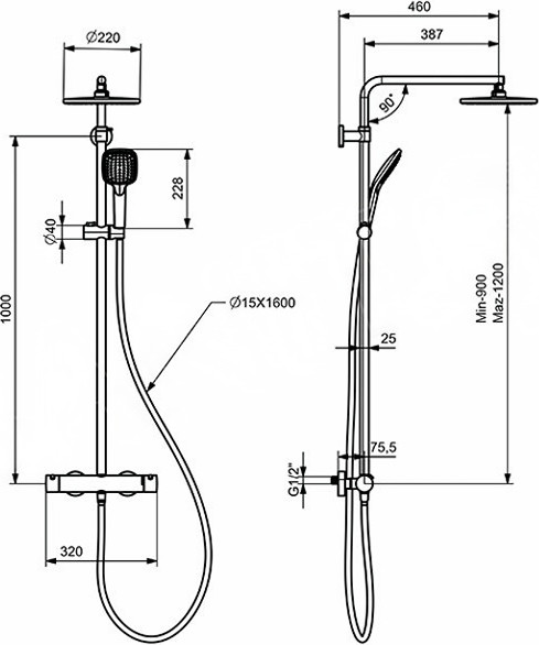 Душевая система со смесителем Teska Estella Mix DK1032