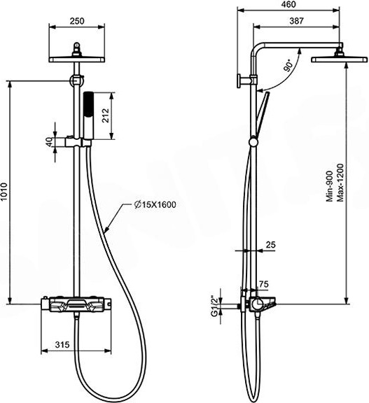 Душевая система со смесителем Teska Perla Mix DK1020