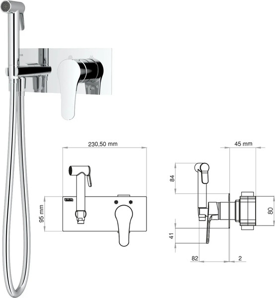 Гигиенический душ со смесителем Teska Elsa Pro BTK6406