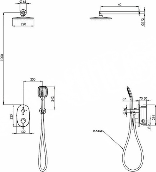 Душевая система со смесителем Teska Sardes AD4082