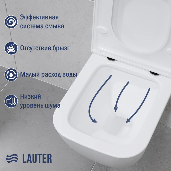 Унитаз подвесной Lauter Nuremberg 21811 + Breez 21GN7072BM