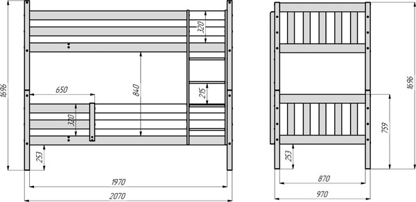 Двухъярусная кровать детская Савушка Савушка-03 90x200