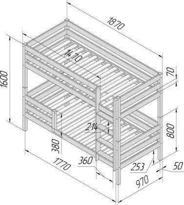 Двухъярусная кровать детская Савушка Савушка-01 90x180