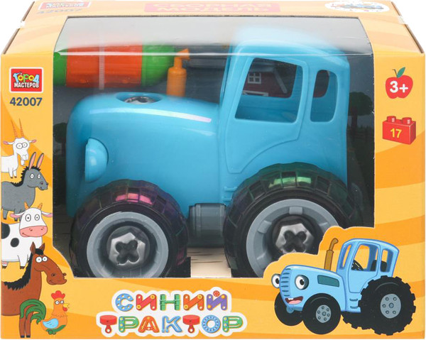 Игрушка-конструктор Город мастеров С отверткой Синий трактор / 42007-ZH - фото
