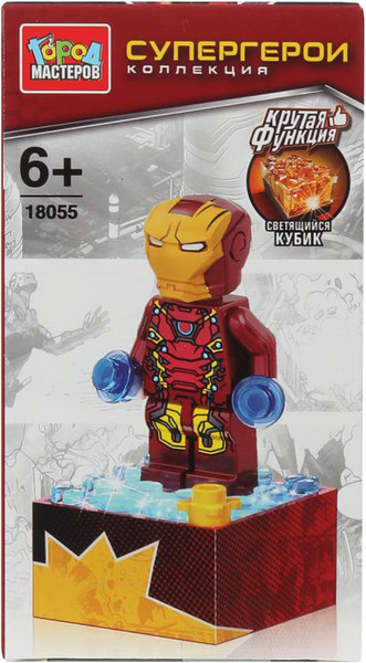 Элемент конструктора Город мастеров Фигурка супергерой светящийся кубик / 18055-ZH - фото