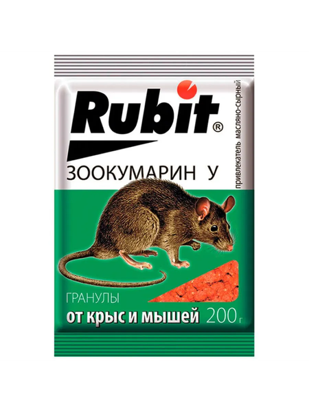Средство для борьбы с вредителями Rubit Зоокумарин+Родентицид Zarit