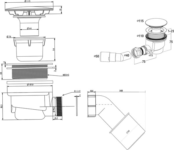Душевой поддон Aquabath ABS80