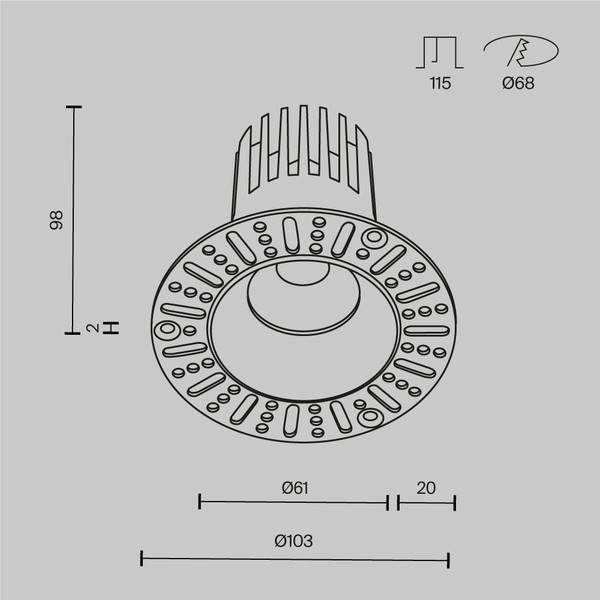 Точечный светильник Maytoni Dip DL121-15W-3K-TRS-W