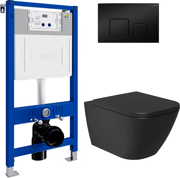 Унитаз подвесной с инсталляцией Lauter Nuremberg 21811B + 21901002 - фото