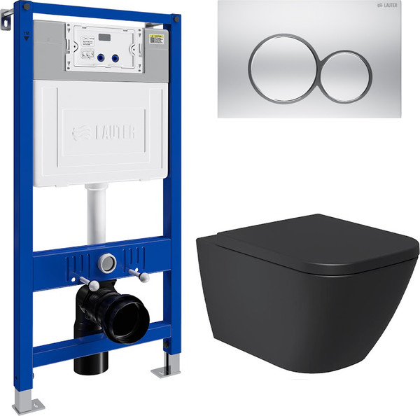 Унитаз подвесной с инсталляцией Lauter Nuremberg 21811B + 21901002 - фото