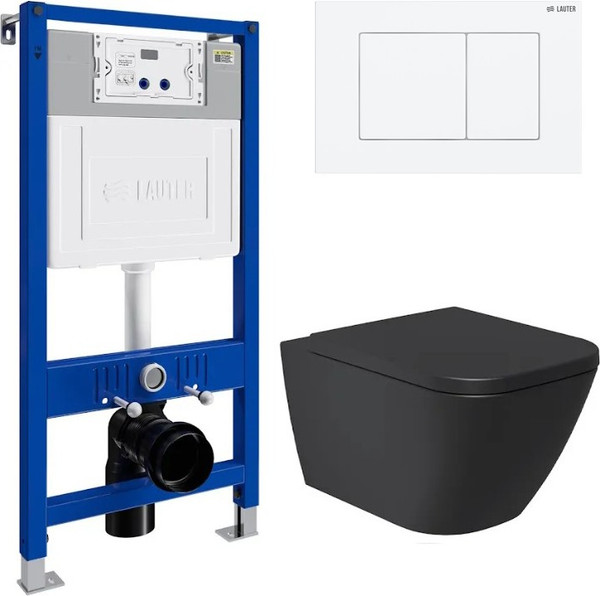 Унитаз подвесной с инсталляцией Lauter Nuremberg 21811B + 21901002 - фото