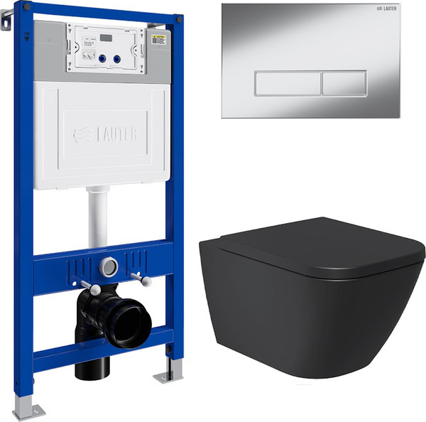 Унитаз подвесной с инсталляцией Lauter Nuremberg 21811B + 21901002 - фото