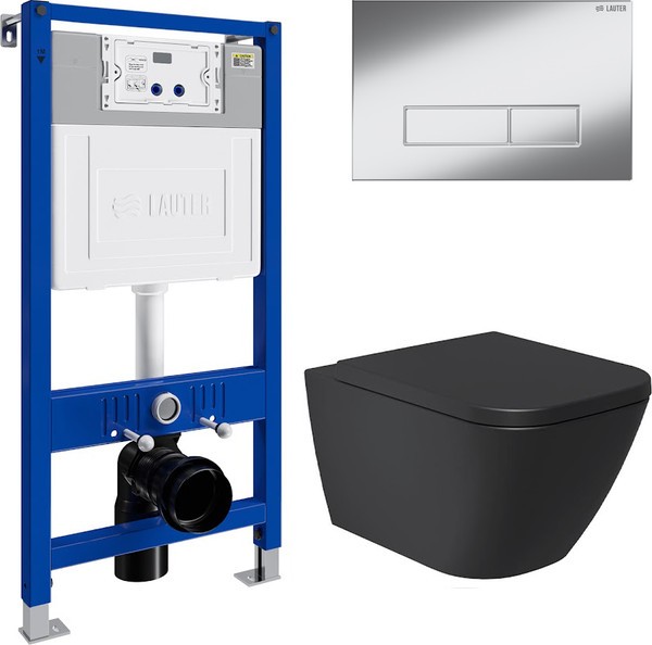 Унитаз подвесной с инсталляцией Lauter Nuremberg 21811B + 21901002 - фото