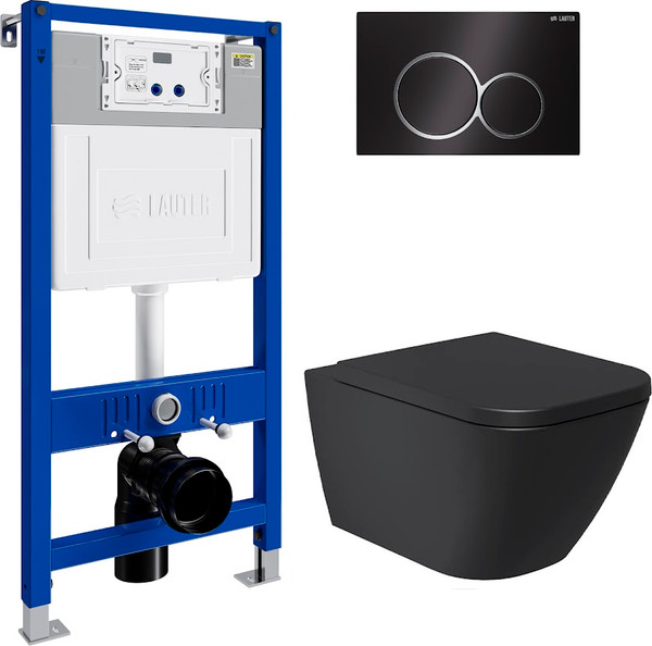 Унитаз подвесной с инсталляцией Lauter Nuremberg 21811B + 21901002 - фото