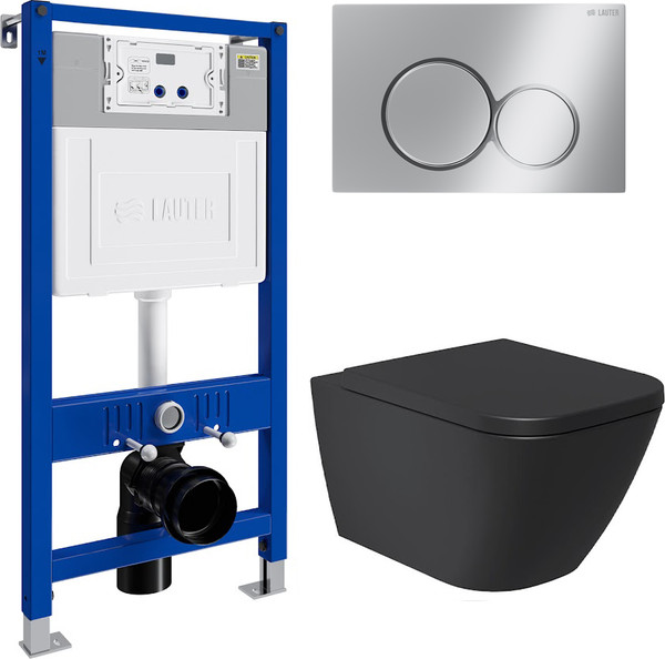 Унитаз подвесной с инсталляцией Lauter Nuremberg 21811B + 21901001 - фото