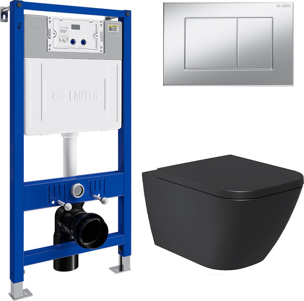 Унитаз подвесной с инсталляцией Lauter Nuremberg 21811B + 21901001 - фото