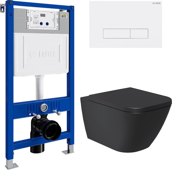 Унитаз подвесной с инсталляцией Lauter Nuremberg 21811B + 21901001 - фото