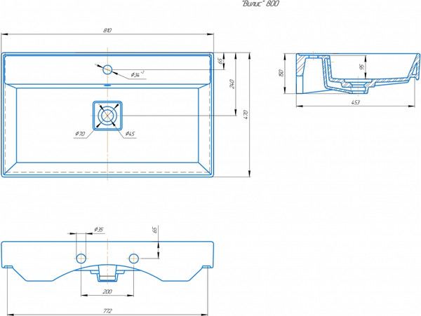Умывальник Kirovit Вилис 800 / 4610119205126