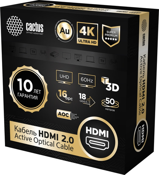 Кабель Cactus CS-HDMI-AOC-2-50
