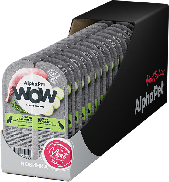 Влажный корм для собак AlphaPet Wow Кролик и кабачок - фото