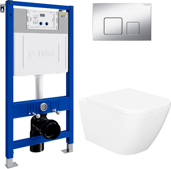 Унитаз подвесной с инсталляцией Lauter Nuremberg 21811 + 21901002 - фото